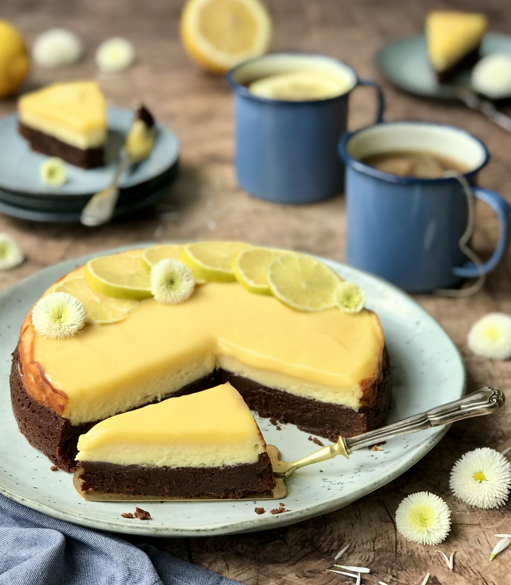 Brownie Cheesecake mit Lemon Curd - Von Januar bis Dezember